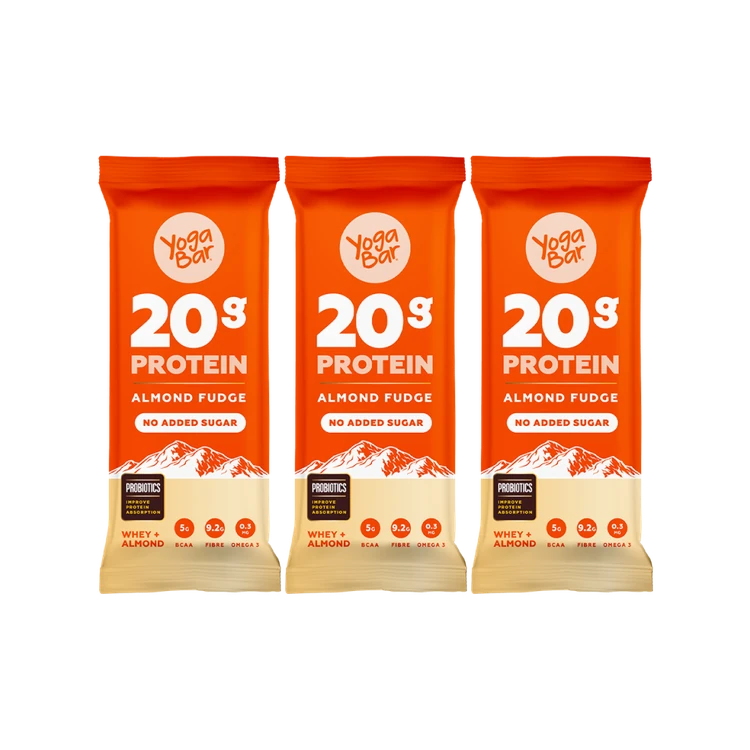 Yoga Bar 20g Protein Almond Fudge Protein Bar (No Added Sugar) - Pack of 3