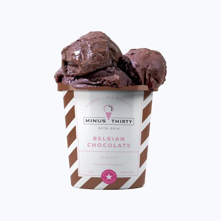 Minus Thirty Belgian Chocolate Ice Cream Cup