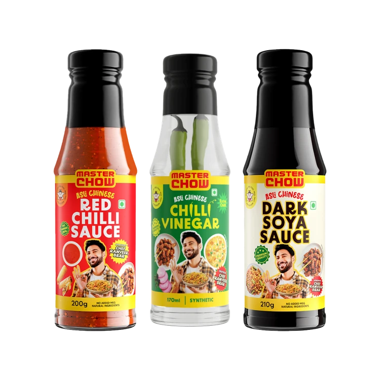 MasterChow Chilli Vinegar +  Dark Soya Sauce +  Green Chilli Sauce +  Red Chilli Sauce Combo
