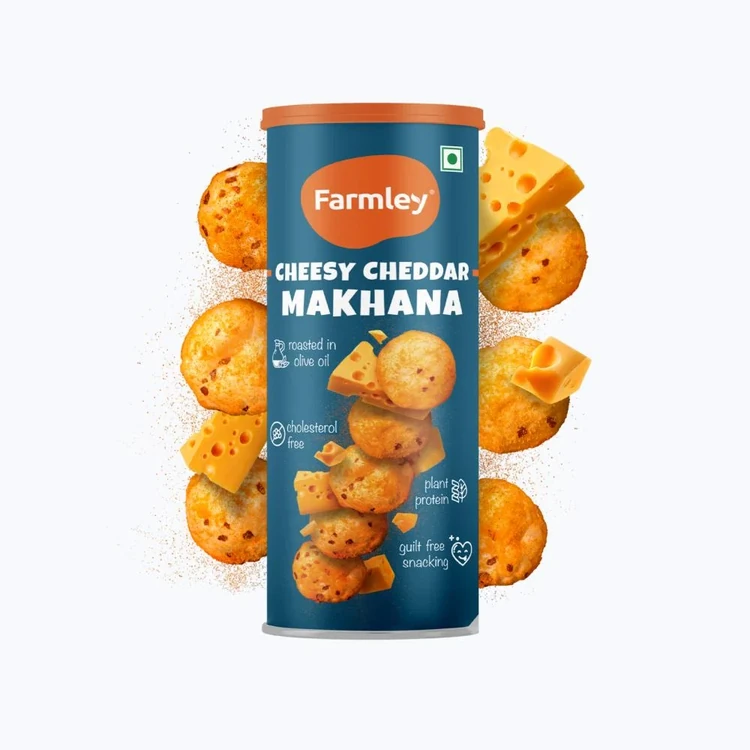 Farmley Cheesy Cheddar Flavoured Makhana Roasted In Olive Oil (Kamalakatte)
