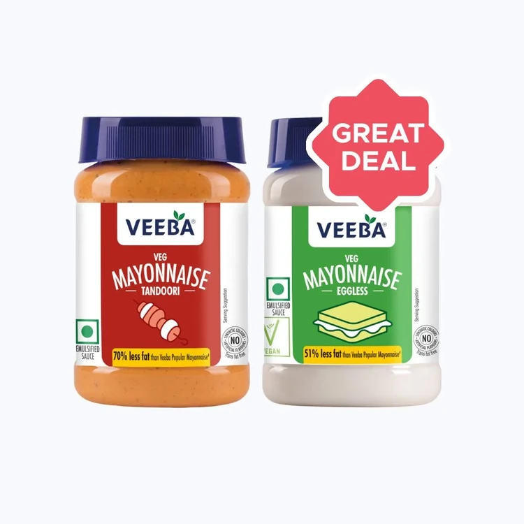 Veeba Eggless Mayonnaise + Veeba Eggless Tandoori Flavoured Mayonnaise Combo