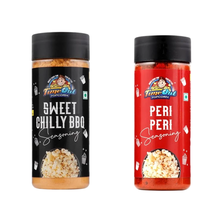 TIME OUT POPCORN Sweet Chilli BBQ + Peri Peri Seasoning