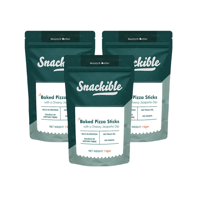 Snackible Baked Pizza Sticks with Jalapeno Dip - Pack of 3