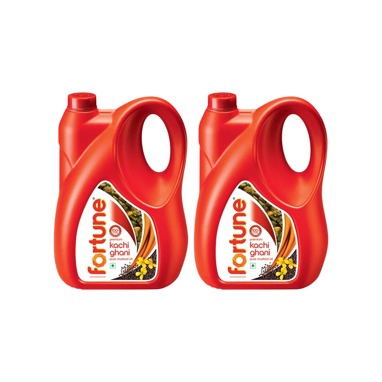 Fortune Premium Kachi Ghani Pure Mustard Oil - Pack of 2 (Sasive Enne)