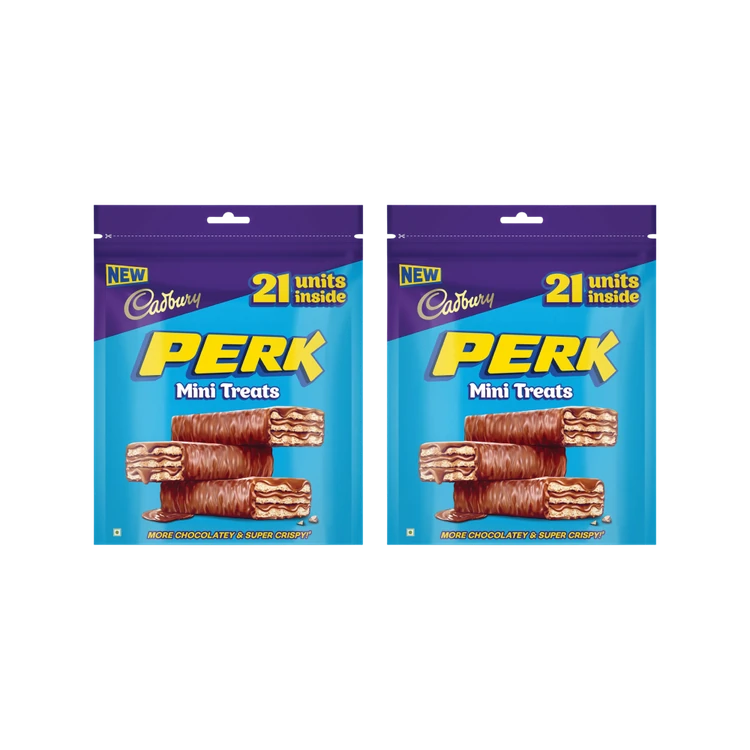 Cadbury Perk Mini Treats Coated Wafer Chocolate - Pack of 2