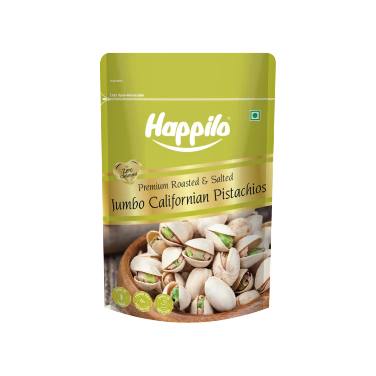 Happilo Jumbo Californian Roasted & Salted Pistachios (Pista)