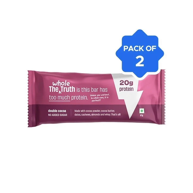 The Whole Truth 20 g Protein Bar - Double Cocoa - Pack of 2