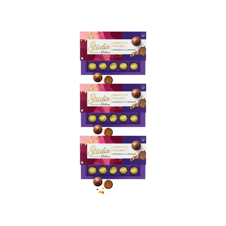 Cadbury Studio Chocolat A L'Orange Signature Pralines Chocolate Gift Pack - Pack of 3