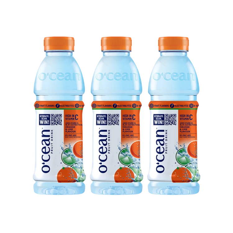 O'cean Orange & Lime Flavoured Water - Pack of 3