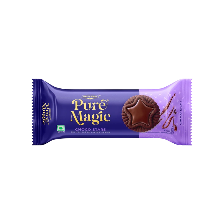 Britannia Pure Magic Choco Stars Chunky Chocolate Topped Cookies