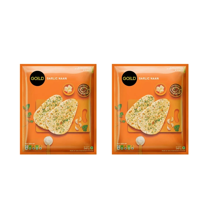 Goeld Garlic Naan (Frozen) - Pack of 2