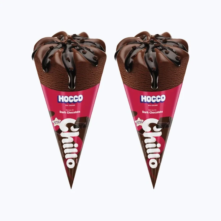 Hocco Chillo Dark Chocolate Ice Cream Cone - Pack of 2