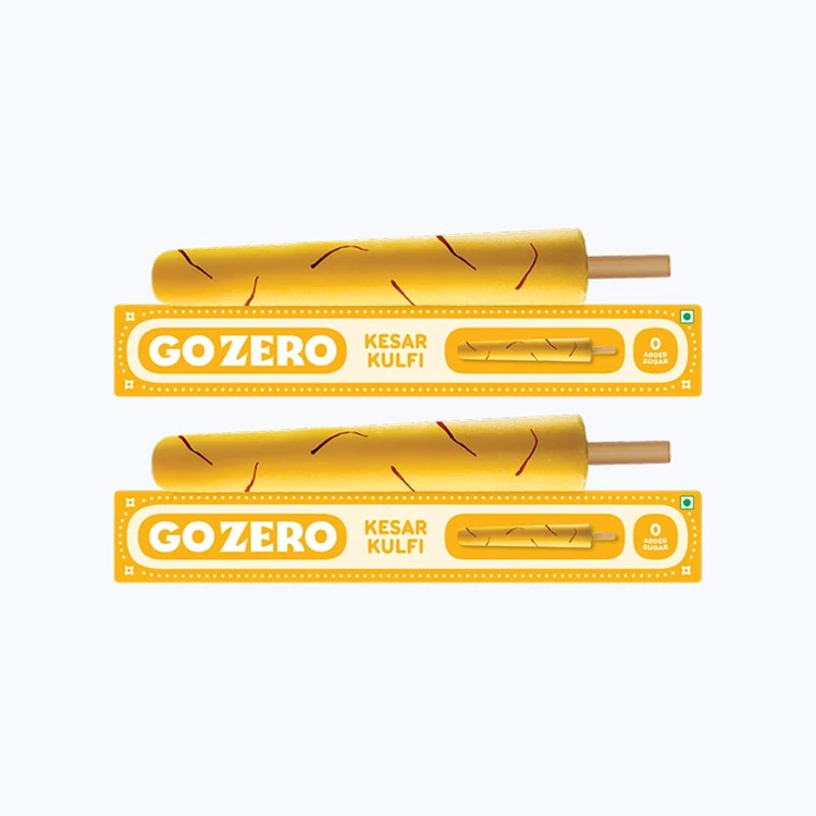 Go Zero Low Calorie Guilt Free Kesar Kulfi Stick - Pack of 2
