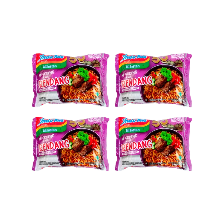 Indomie Flavoured Instant Noodles - Mi Goreng Rasa Rendang - Pack of 4