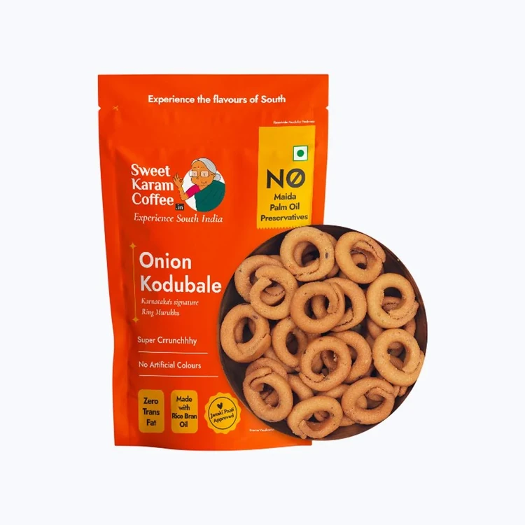 Sweet Karam Coffee Onion Kodubale/ Chakli, - No Palm Oil