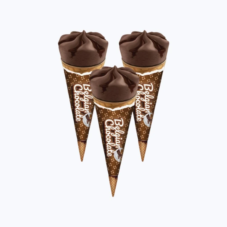 Hangyo Belgian Chocolate Ice Cream Cone - Pack of 3