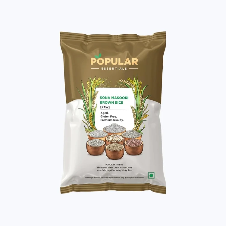 Popular Essentials Brown Sona Masuri Rice (Kempu Sona Masuri Akki)