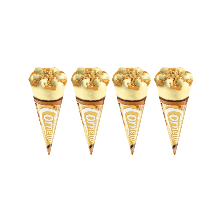 Kwality Walls Cornetto Butterscotch Frozen Dessert Cone - Pack of 4