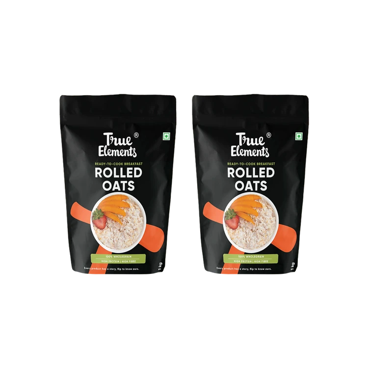 True Elements Wholegrain Rolled Oats - Pack of 2