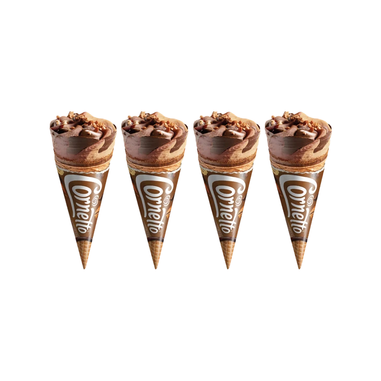 Kwality Walls Cornetto Double Chocolate Frozen Dessert Cone - Pack of 4