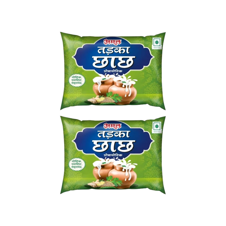 Amul Probiotic Tadka Salted Buttermilk - Pack of 2