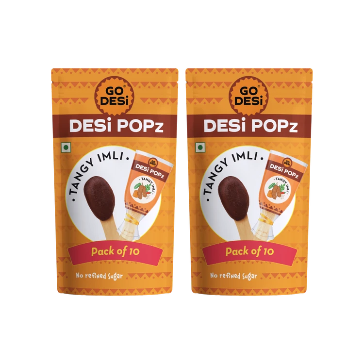 GO DESI Tangy Imli Desi Popz Lollipop Candy - Pack of 2