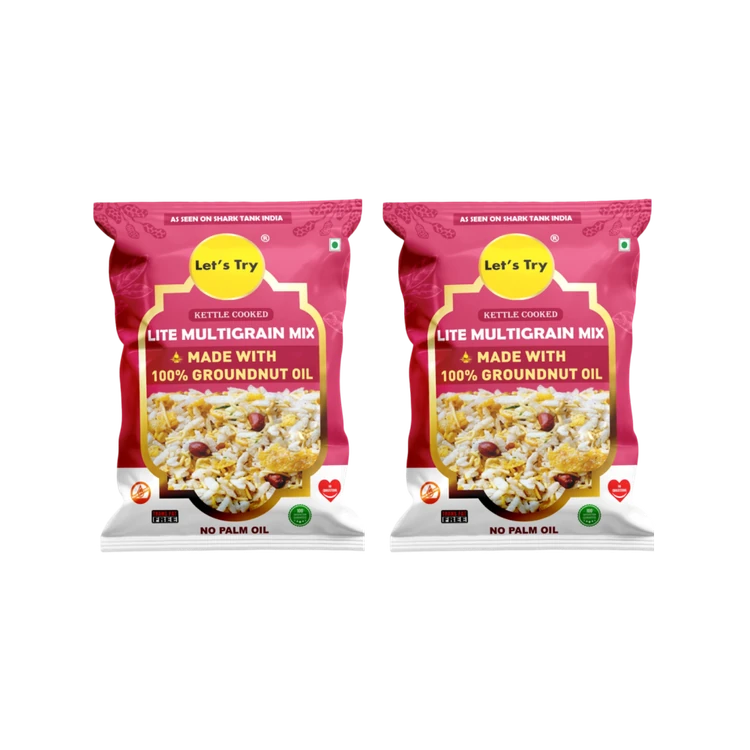 Let's Try Lite Multigrain Mixture Namkeen - Pack of 2