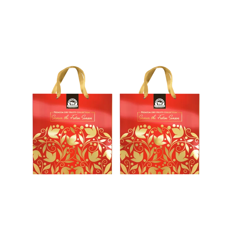 Wonderland Foods Dry Fruits Gift Pack with Carrybag - Pack of 2 (Dry Fruits Udugore Pack)