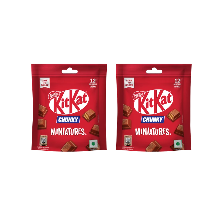 Nestle KitKat Chunky Miniatures Wafer Chocolate Pack - Pack of 2