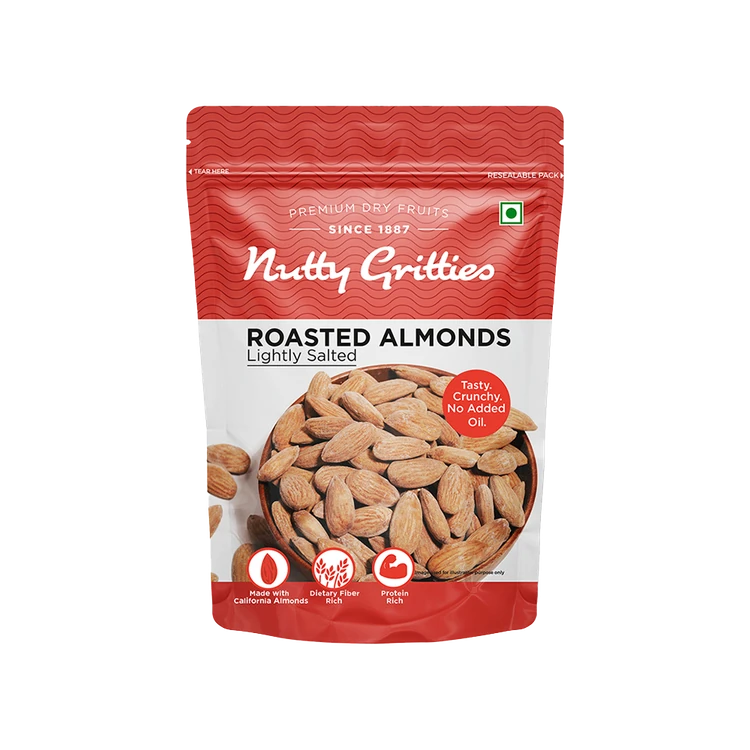 Nutty Gritties Lightly Salted Jumbo Roasted Flavoured Almonds (Badami)