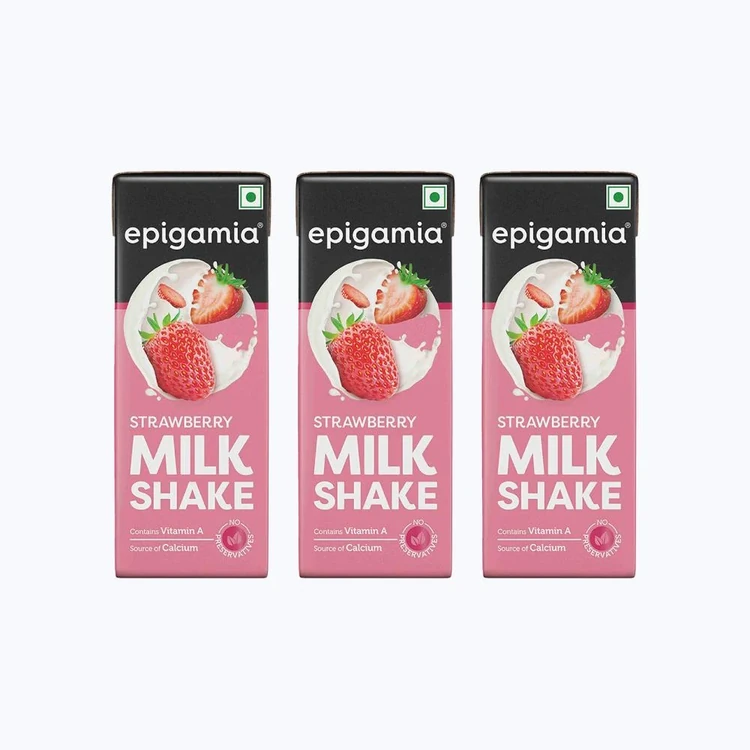 Epigamia Origins Strawberry Milkshake - Pack of 3