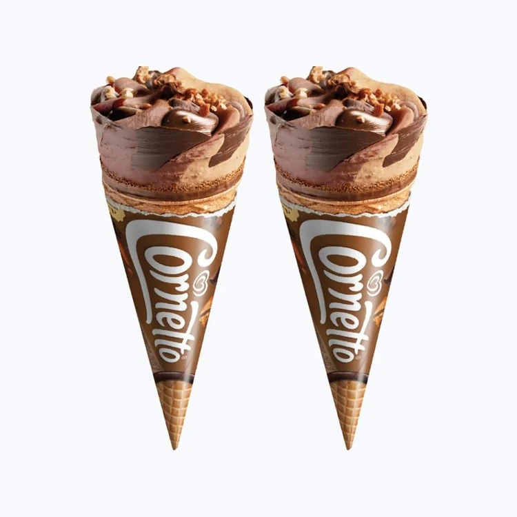 Kwality Walls Cornetto Double Chocolate Frozen Dessert Cone - Pack of 2