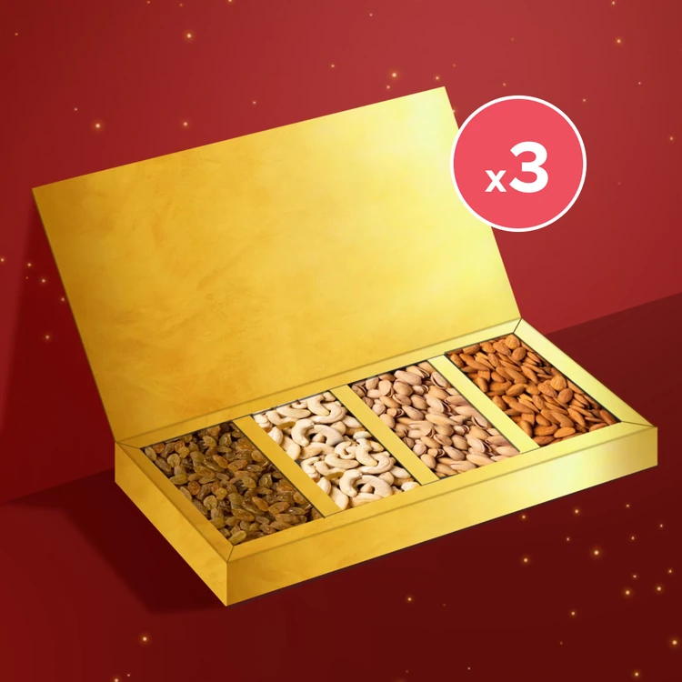 Mai Rasoi Premium Dry Fruits Gift Pack - Pack of 3 (Dry Fruits Udugore Pack)