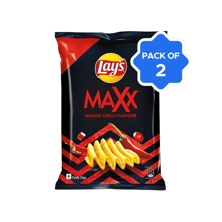 Lay's Maxx Macho Chilli Potato Chips - Pack of 2