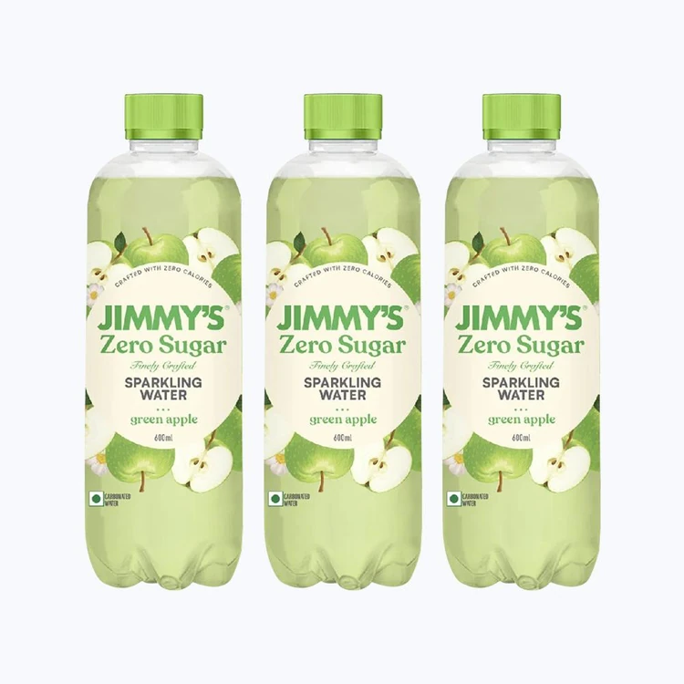 Jimmy's Zero Sugar Sparkling Water (Green Apple) - Pack of 3