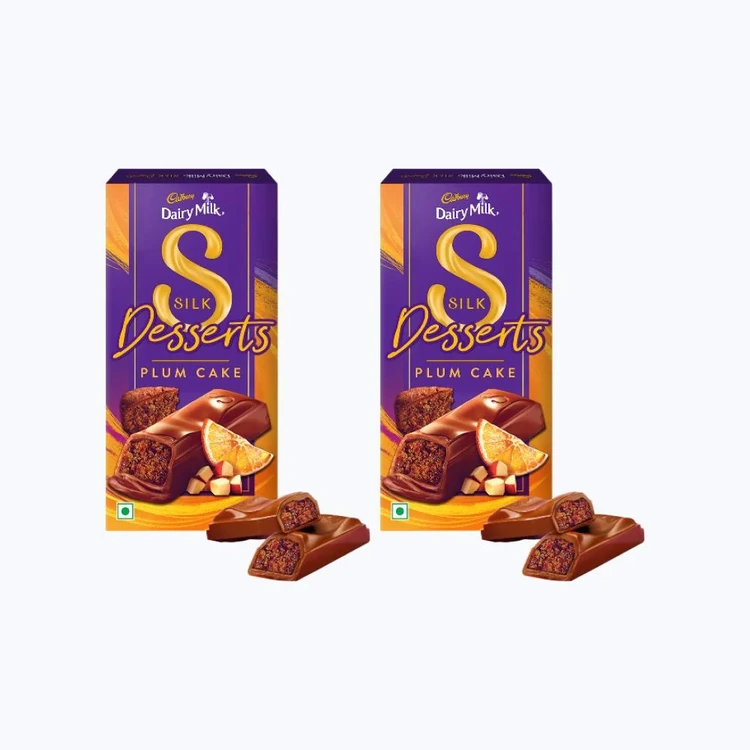 Cadbury Dairy Milk Silk Desserts Plum Cake Milk Chocolate Bar, 70 g - Pack of 2