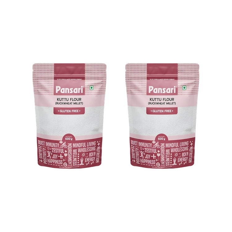 Pansari Kuttu Flour/Buckwheat Millet - Pack of 2 (Kuttu Hittu)