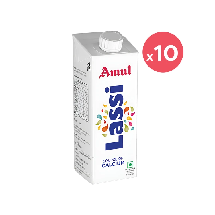 Amul Sweet Lassi Tetra Pack (250 ml) - Pack of 10