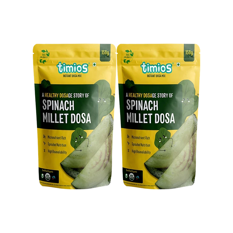 Timios Spinach Millet Dosa Mix Ready to Cook - Pack of 2