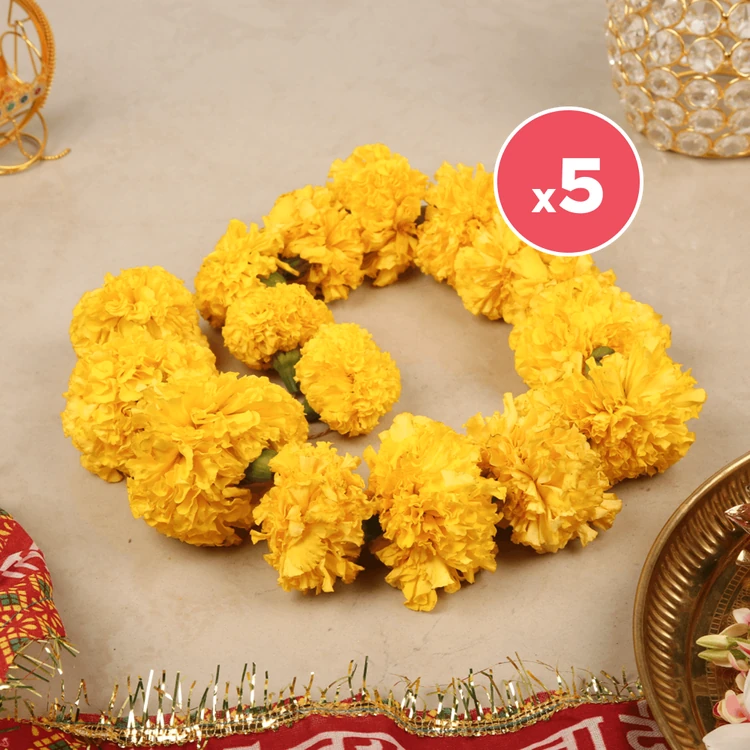 Fresh Garland - Yellow Marigold (Hoovu Male)