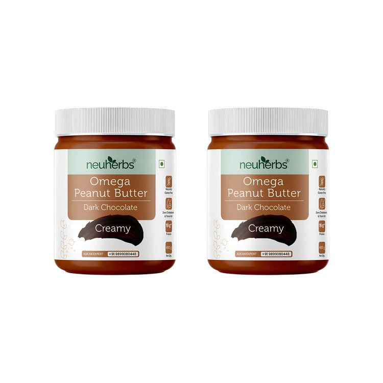 Neuherbs Omega Creamy Peanut Butter (Dark Chocolate) - Pack of 2