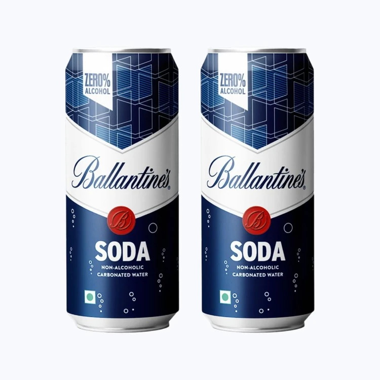Ballantines Non-Alcoholic Carbonated, Soda Water - Pack of 2