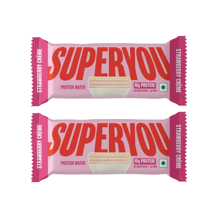 SuperYou Strawberry Creme Wafer Protein Bar - Pack of 2