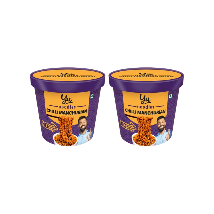 Yu Chilli Manchurian Instant Cup Noodles - Pack of 2