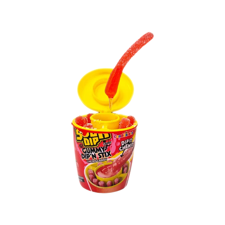 CandiExotics Sour Dip'N Stix Gummy Candy - Strawberry