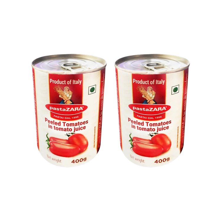 pastaZara Peeled Tomatoes in Tomato Juice - Pack of 2