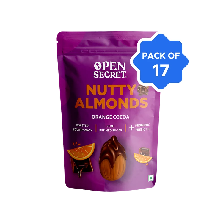Open Secret Flavoured Almonds - Sweet Orange Cocoa - Pack of 17