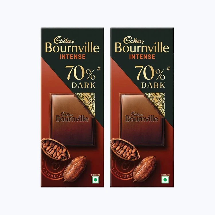 Cadbury Bournville Rich Cocoa 70% Dark Chocolate Bar - Pack of 2