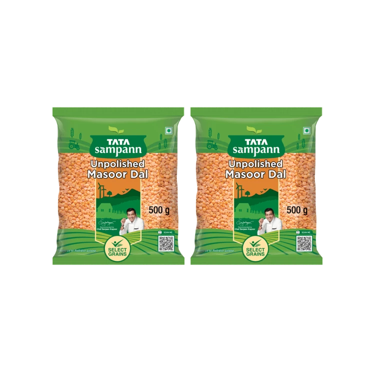 Tata Sampann Unpolished Masoor Dal - Pack of 2 (Masoor Bele)