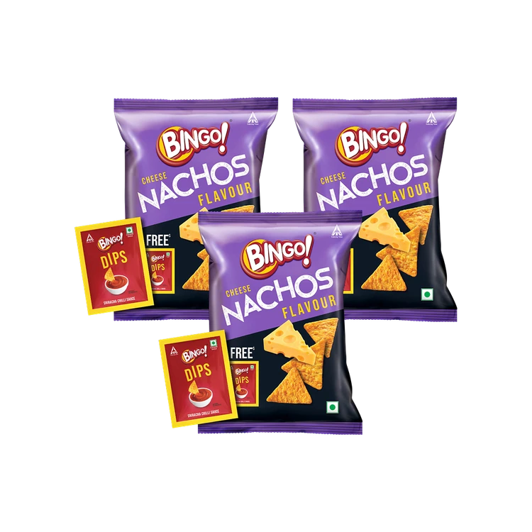 Bingo Cheese Nachos with Free Dip - Pack of 3